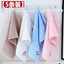 5-pack towels Pure cotton cartoon face household childrens towels Baby soft absorbent adult mens and womens small face towels