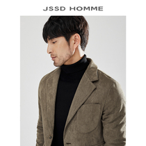 JSSD HOMME imitation suede retro thin pit corduroy blazer casual suit men CJC008