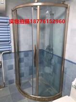 Simple arc fan-shaped shower room partition bathroom screen tempered glass sliding door non-standard customization