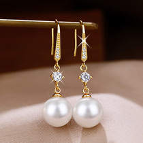 South Korea light luxury sterling silver earrings women 2021 New Tide Net red temperament fashion pearl earrings advanced ear ornaments