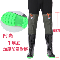 High rain boots mens knee-length water shoes womens wading boots outdoor soft bottom rain boots non-slip waterproof fishing boots