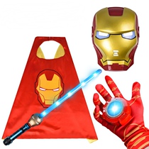New Year gift Steel Childrens Man Luminous Mask Toy Sword Shield Sword Sword Lightsaber Launching Glove Boy Set