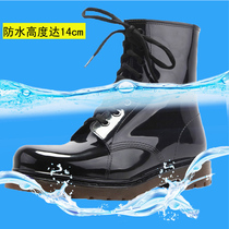 European and American fashion Martin Boots Boots men spring and summer L low-top water shoes tpr anti-slip lace tide male waterproof shoes
