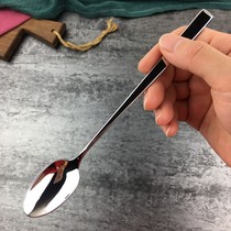 Long handle spoon extended coffee mixing spoon delicate mixing stick 304 stainless steel milk dressing dessert spoon