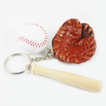 Small baseball model three-piece set bat bat glove keychain pendant sports souvenir competition gift