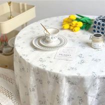 Floral tablecloth ins Wind lilac flower pastoral fresh lace tablecloth mat coffee table tablecloth shooting props cloth