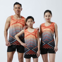 Track and field suit suit male primary and secondary school students competition track and field sprint female professional high school entrance examination running training 210007 Black