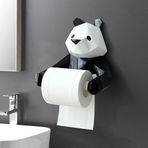 Giant panda cartoon toilet tissue holder ins Nordic toilet bathroom bathroom non-punch roll paper holder wall hanging