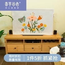 Multi-size hanging LCD TV dust cover protective cover Pastoral embroidery fabric 55-inch TV cover cloth