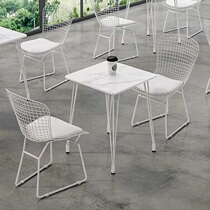 Net Red Commercial Dessert Coffee Hall Milk Tea Shop Iron Art Talks Casual Net Chair Table And Chairs Combined Rock Plate Dining Table And Chairs