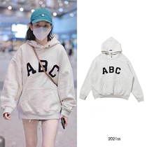 2021 Tide brand ins same FEAR OF GOD FOG letter sweater ABC High Street loose female hooded sweater