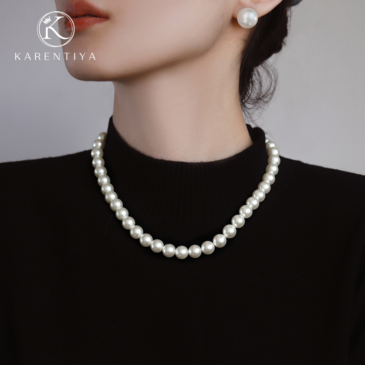 Shijia 真珠のネックレスの女性の 2024 秋と冬の新高品質セーターチェーンニッチライト高級スタック鎖骨ネックレス