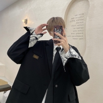 Suit boys autumn and winter Tide brand ins Senior sense loose small suit light mature wind casual single West coat coat