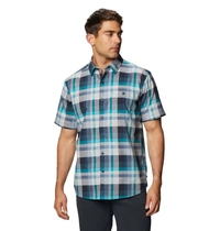 Spot Mountain Hao Nan Big Cottonwood Sunscreen Checkered casual quick-drying short-sleeved shirt 1829001