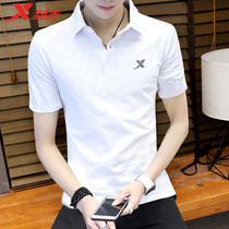  XTEP short-sleeved t-shirt mens summer quick-drying fitness loose lapel ice silk T-shirt half-sleeved mens casual POLO shirt