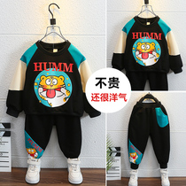 Boy suit Spring and autumn season 2022 New Yangqi Childrens necropolis Two sets of sports handsome and baby spring load