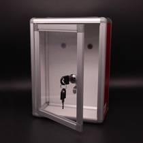 Blank donation box Donation box donation box Transparent love box Hanging wall with lock wall aluminum alloy frame acrylic