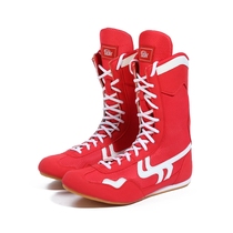  Red boxing shoes fighting shoes high-top professional boxing training shoes competition shoes size 35-46