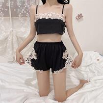 2022 - Summer new French niche vest pajamas sexy home suit hanging shorts for two - piece sets