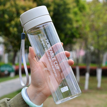 Water cup mens large capacity summer portable high temperature resistant student plastic cup with filter Transparent simple drop-proof cup