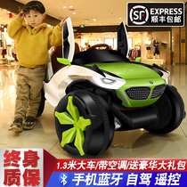 Childrens electric car four-wheeled off-road vehicle Boys and girls 1-10 years old remote control toy stroller can sit on a double electric car