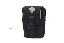 PTUSYSTEM black SDU vest with bag MOLLE first aid kit CORDURA