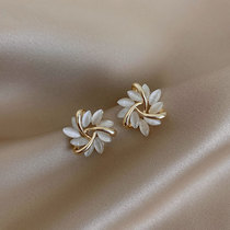 Sun flower opal earrings 2021 new fashion high sense light luxury exquisite temperament summer jade earrings women