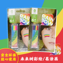 Future tree 6-color Human body color painting pen fluorescent color rainbow strip safety children painting face face face face crayon stick can be washed