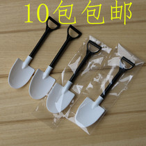 Disposable potted ice cream shovel black and white shovel potted spoon potted spoon Pudding spoon Cake spoon 100 pcs