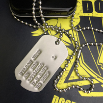 Single US imported stamping World War II gap US military identity card concave soldier military brand nameplate dog hip hop pendant