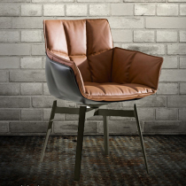 Classic light luxury creative designer FRP rice husk leisure model study sales office negotiation muscle dining chair