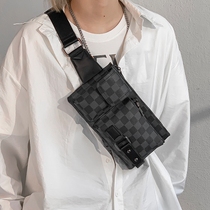 European And European Fashion Checkered Chest Bag Summer Tide Card Purse Men 100 Hitch Satchel Bag Man Bag Single Shoulder Bag Small Backpack Man