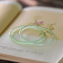 Natural chalcedony ancient bracelet jingle bracelet thin agate bracelet small ice jade extremely thin simple bracelet female