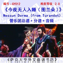 GY012 No One Sleeps tonight TurandotNessun Dorma Wind Orchestra score score audio