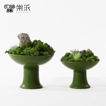 Nest Pai soft-fitting simulation green moss flower art high-foot bonsai Negotiation Area Conference office potted model room ornaments