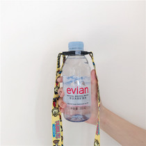 日本芝麻街饮料瓶便携背带矿泉水瓶背绳水瓶卡扣水瓶扣挂绳背水带