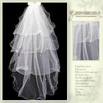 New multi-layer short Pengpeng Korean version of four-layer veil bow yarn Bride wedding veil loss