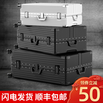Luggage mens large capacity 34 inch trolley case universal wheel women strong and durable thick travel password leather box 28