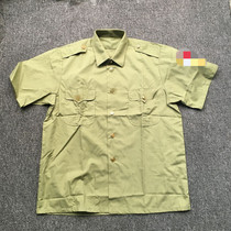 Old fashioned stock 89 style short sleeve shirt green lining summers confirmation short sleeve thin collection