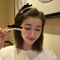 Korean pearl hairpin female back of the head clip headdress bangs grab clip medium net red 2021 new shark clip