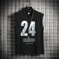 (national tide series)New Kobe No 24 jersey vest T-shirt mens cotton oversize sleeveless TEE trend