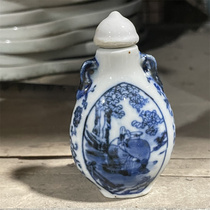 Porcelain snuff bottle folk handicraft ornaments antique collection old objects retro old porcelain pot New