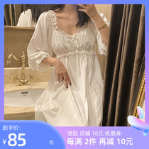 Sexy Long Sleeve Sleeping Dress Feminine Pure Cotton Lace Princess Wind With Chest Cushion Pyjamas Palace Fairy Girls Girl Long Skirt Home Dress