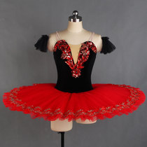 Adult ballet tutu skirt professional competition dance puffy dress black red Pakita Childrens Ballet