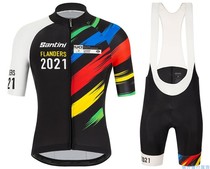 2021santini Fleet version riding short sleeve suit Summer mens road bike clothes hygroscopic and breathable