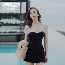 Yimeishan swimsuit Womens one-piece swimsuit summer seaside cover belly thin conservative 2021 new fashion swimsuit