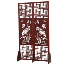 Screen partition fashion living room entrance solid wood Chinese folding screen mobile bedroom simple modern flower grid office Hotel