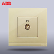 ABB switch socket panel steel frame by Yue Pearl gold one point a series of TV socket AG304-PG