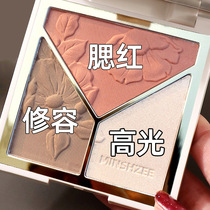 Weiya recommends shadow highlight blush repair plate fine flash nose shadow matte glitter brighten one plate female three in one