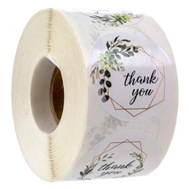 500PCs roll flower thank sticker packaging decorative sealing label sticker each roll 4 round stationery sticker